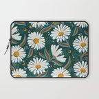 Drippy Daisy Dreamscape - White on Teal Laptop Sleeve Gallery Image 1