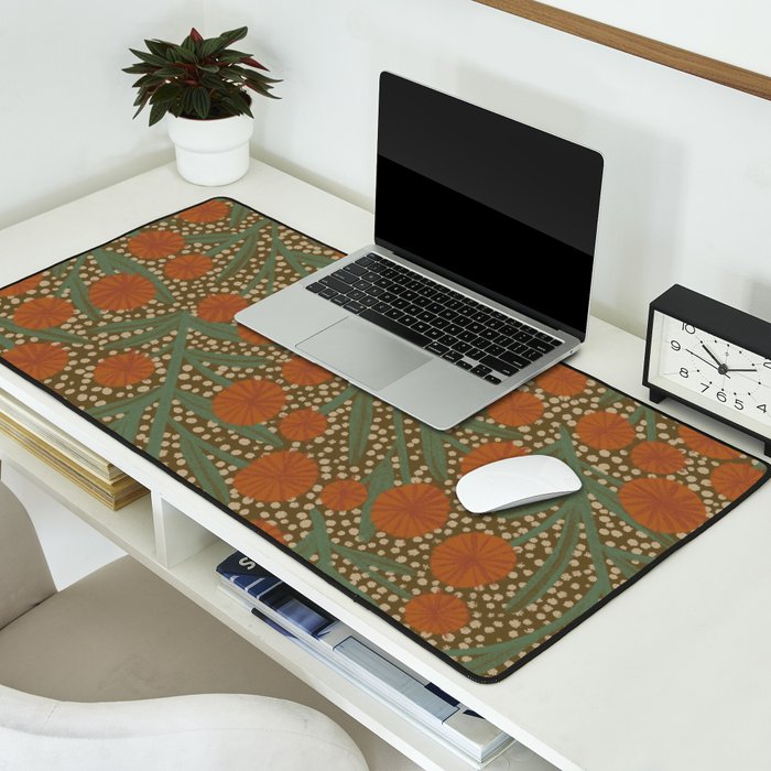 Summer Garden / Green & Orange Desk Mat Gallery Image 2