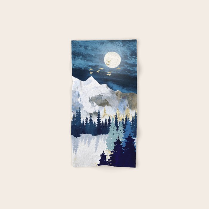 Moonlit Snow Bath Towel Gallery Image 1