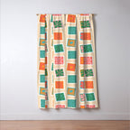 Vintage flower postage stamp pattern Window Curtain Gallery Image 3