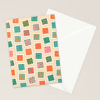 Vintage flower postage stamp pattern Stationery Card Gallery Image 2