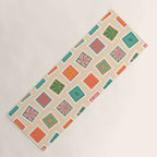 Vintage flower postage stamp pattern Yoga Mat Gallery Image 1