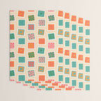 Vintage flower postage stamp pattern Wrapping Paper Gallery Image 3