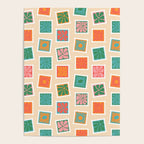 Vintage flower postage stamp pattern Poster Gallery Image 4