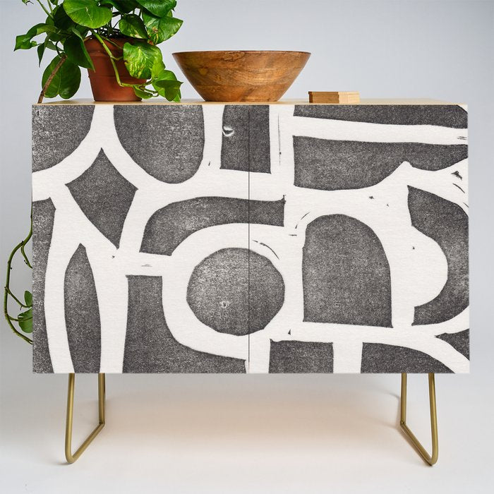 Linocut Abstract #2 Credenza Gallery Image 1