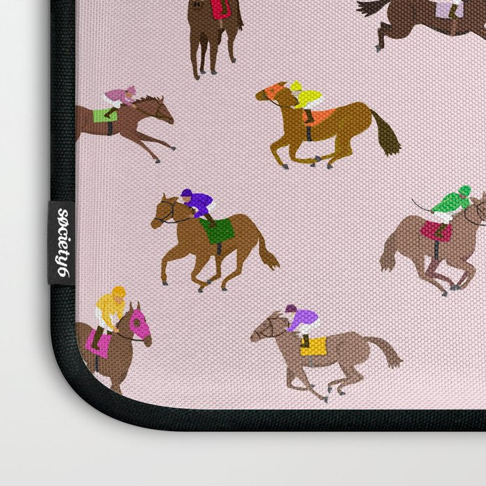 Off to the Horse Races (Pink) Laptop Sleeve Gallery Image 3