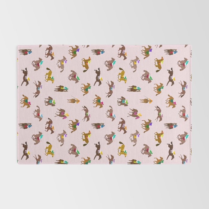Off to the Horse Races (Pink) Rug Gallery Image 2