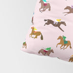 Off to the Horse Races (Pink) Pillow Sham Gallery Image 4
