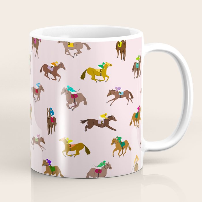 Off to the Horse Races (Pink) Coffee Mug Gallery Image 1