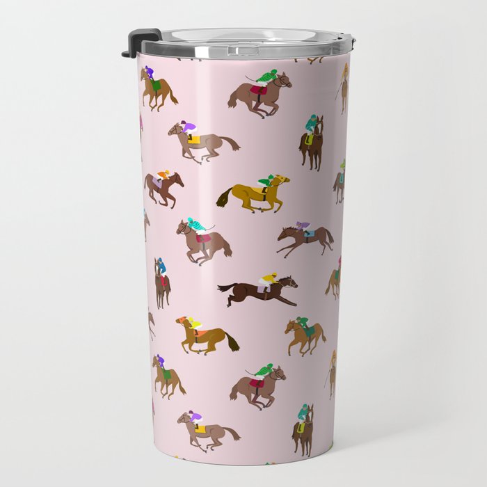 Off to the Horse Races (Pink) Travel Mug Gallery Image 3