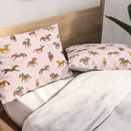 Off to the Horse Races (Pink) Pillow Sham Gallery Image 2