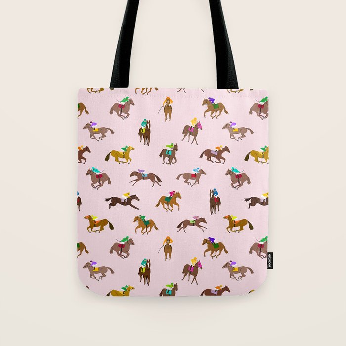 Off to the Horse Races (Pink) Tote Bag Gallery Image 1