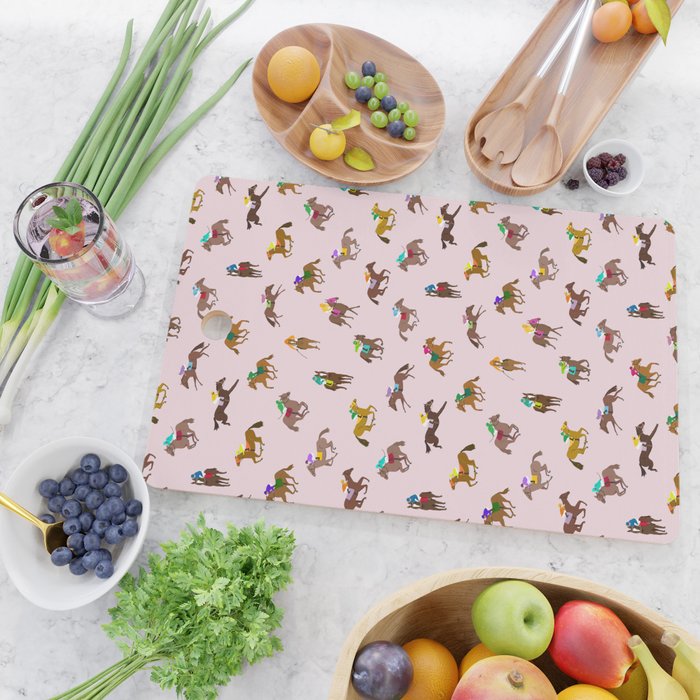 Off to the Horse Races (Pink) Cutting Board Gallery Image 2