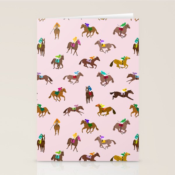 Off to the Horse Races (Pink) Stationery Card Gallery Image 2