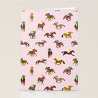 Off to the Horse Races (Pink) Stationery Card Gallery Image 2