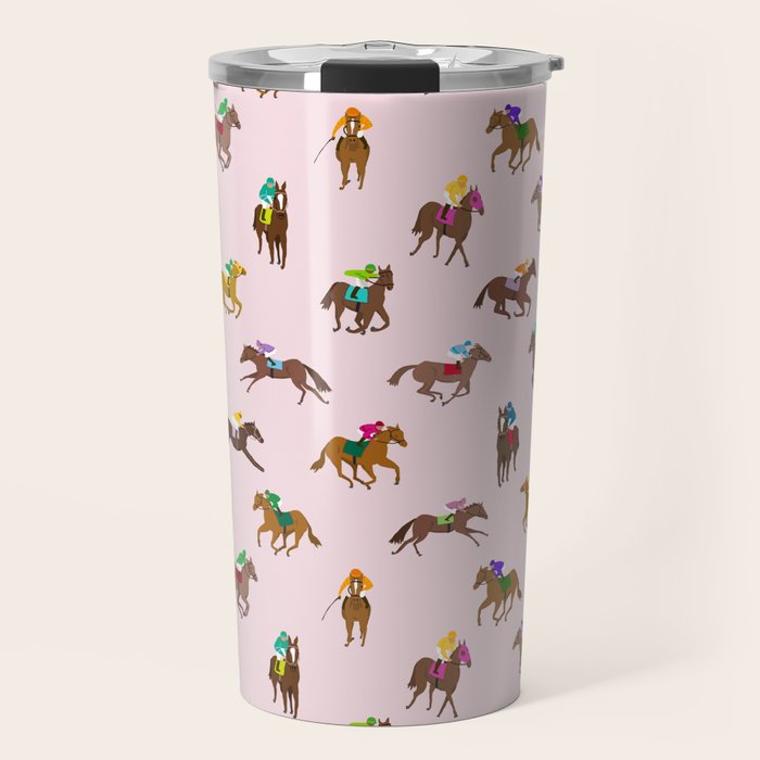 Off to the Horse Races (Pink) Travel Mug Gallery Image 1