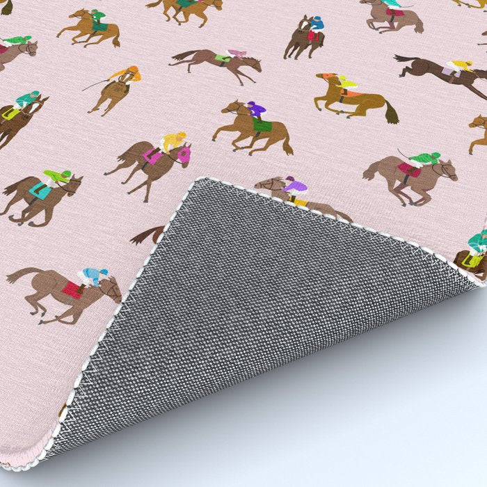 Off to the Horse Races (Pink) Rug Gallery Image 4