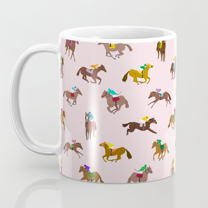 Off to the Horse Races (Pink) Coffee Mug Gallery Image 3