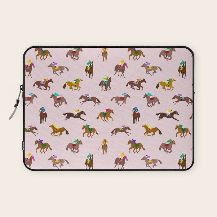Off to the Horse Races (Pink) Laptop Sleeve Gallery Image 1