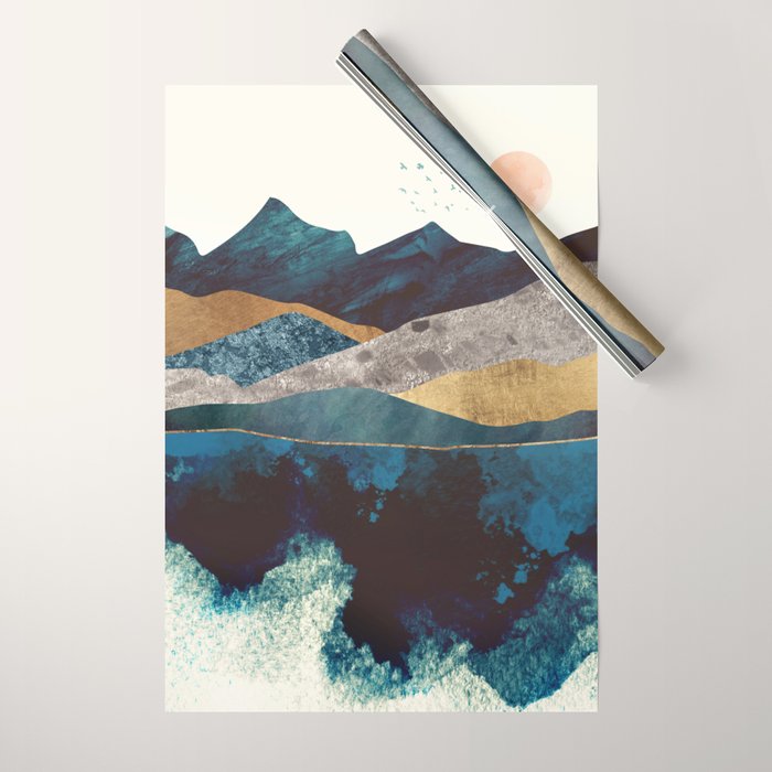 Blue Mountain Reflection Wrapping Paper Gallery Image 1
