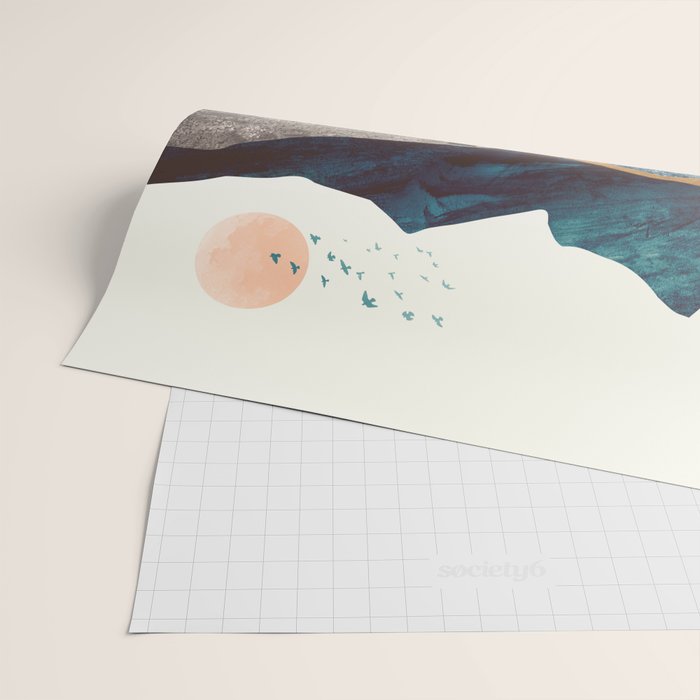 Blue Mountain Reflection Wrapping Paper Gallery Image 2
