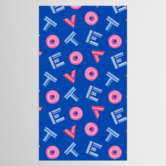 Cast Your Vote | Hand-Lettered Pattern in Blue Tablecloth Gallery Image 2