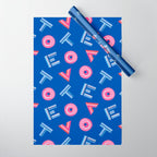 Cast Your Vote | Hand-Lettered Pattern in Blue Wrapping Paper Gallery Image 1