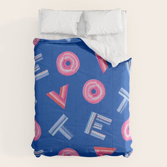 Cast Your Vote | Hand-Lettered Pattern in Blue Comforter Gallery Image 6