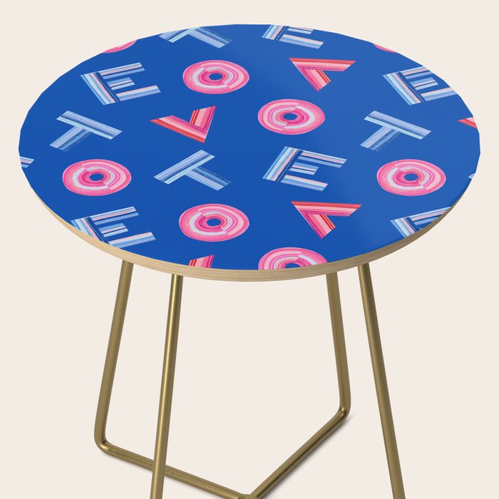 Cast Your Vote | Hand-Lettered Pattern in Blue Side Table Gallery Image 2