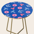 Cast Your Vote | Hand-Lettered Pattern in Blue Side Table Gallery Image 2