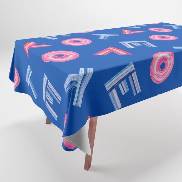 Cast Your Vote | Hand-Lettered Pattern in Blue Tablecloth Gallery Image 1