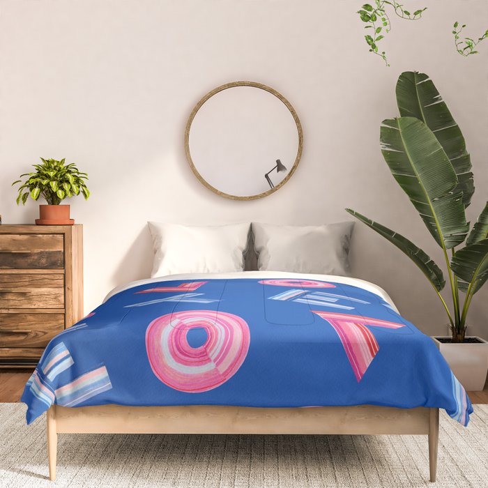 Cast Your Vote | Hand-Lettered Pattern in Blue Comforter Gallery Image 3