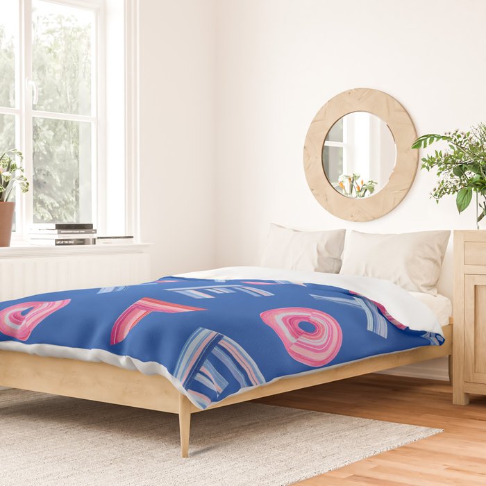 Cast Your Vote | Hand-Lettered Pattern in Blue Duvet Cover Gallery Image 2