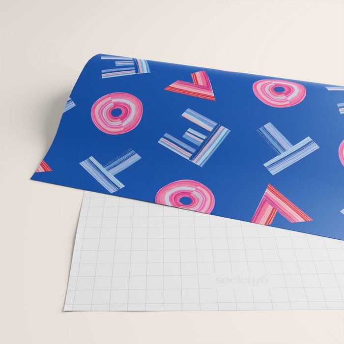 Cast Your Vote | Hand-Lettered Pattern in Blue Wrapping Paper Gallery Image 2