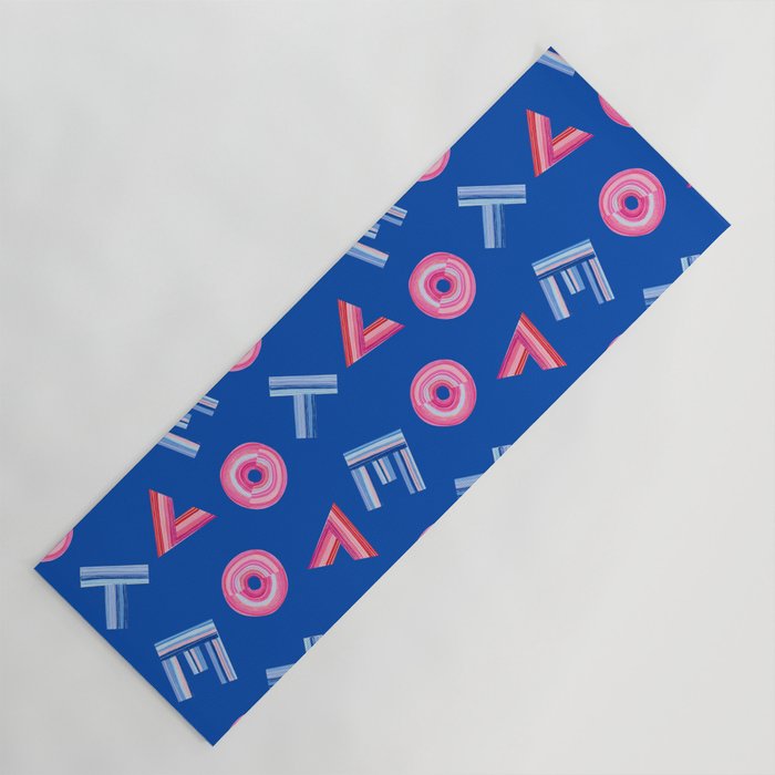 Cast Your Vote | Hand-Lettered Pattern in Blue Yoga Mat Gallery Image 1