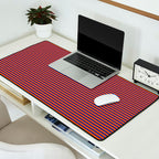 Ultra Fine Stripe Narrow Pinstripe Pattern in Bold Blue and Orange Desk Mat Gallery Image 2
