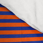 Ultra Fine Stripe Narrow Pinstripe Pattern in Bold Blue and Orange Comforter Gallery Image 4