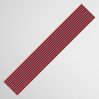 Ultra Fine Stripe Narrow Pinstripe Pattern in Bold Blue and Orange Table Runner Gallery Image 3