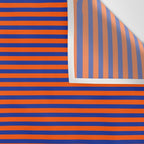 Ultra Fine Stripe Narrow Pinstripe Pattern in Bold Blue and Orange Wall Tapestry Gallery Image 3