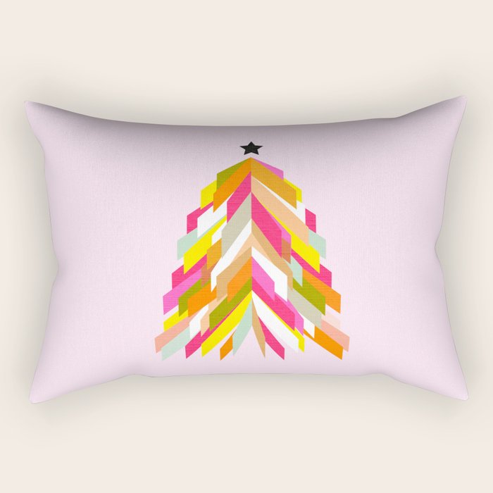 Rainbow Christmas Tree Rectangular Pillow Gallery Image 2
