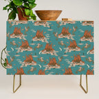Quirky Western Cowboys on Seahorses Roping Sharks Credenza Gallery Image 1