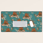 Quirky Western Cowboys on Seahorses Roping Sharks Desk Mat Gallery Image 1