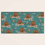 Quirky Western Cowboys on Seahorses Roping Sharks Desk Mat Gallery Image 3