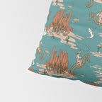 Quirky Western Cowboys on Seahorses Roping Sharks Pillow Sham Gallery Image 4