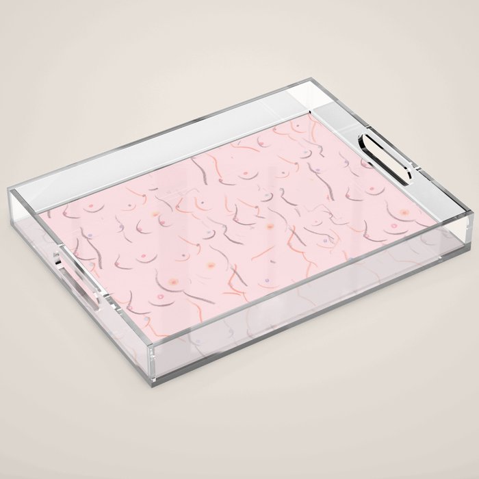 Breasts in Millennial Pink Acrylic Tray Gallery Image 1