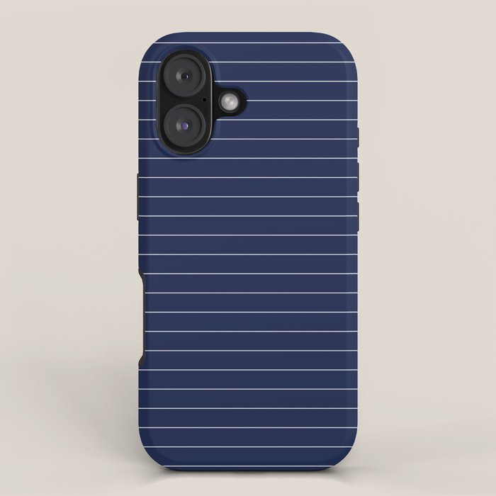 Navy Blue Pinstripe Line Stripe Minimalist Stripes Lines Drawing iPhone Case Gallery Image 1