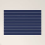 Navy Blue Pinstripe Line Stripe Minimalist Stripes Lines Drawing Welcome Mat Gallery Image 1