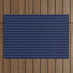 Navy Blue Pinstripe Line Stripe Minimalist Stripes Lines Drawing Outdoor Rug Gallery Image 1