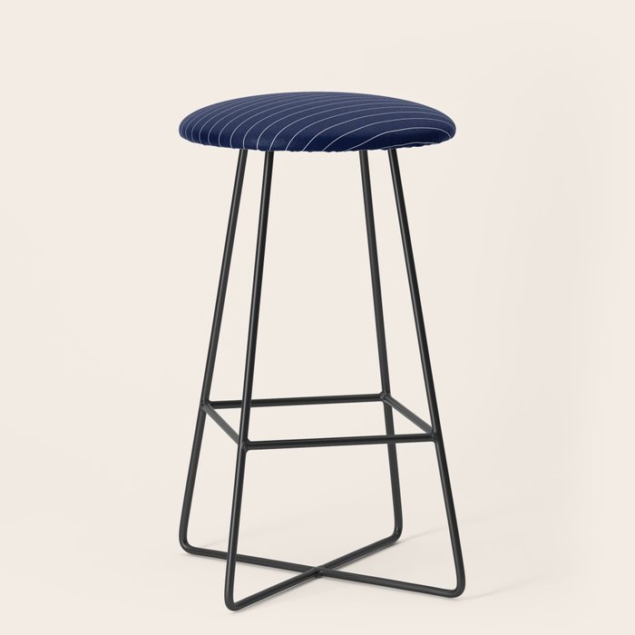 Navy Blue Pinstripe Line Stripe Minimalist Stripes Lines Drawing Stool Gallery Image 1