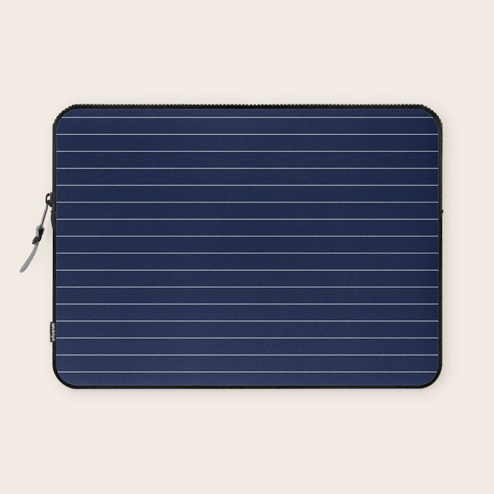 Navy Blue Pinstripe Line Stripe Minimalist Stripes Lines Drawing Laptop Sleeve Gallery Image 1